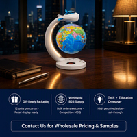 Vente en gros Tellurion de lévitation flottant avec lumière LED pour haut-parleur, horloge de carte du monde rotative à 360°, jouet éducatif de géographie