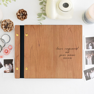 Personnalisé gravé au laser A4 A5 Journal de mariage en bois naturel unique Scrapbook Polaroid <span class=keywords><strong>Album</strong></span> photo signe dans le livre d'or de mariage - Product Image 1