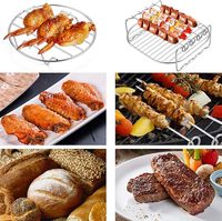 Accessoires pour friteuse Pack de cuisson à la vapeur polyvalent avec 4 brochettes Grille de torréfaction