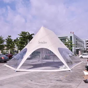 10x14m双峰星形天篷帐篷，带标志印刷，用于展示促销活动