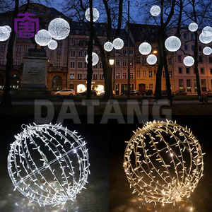 3D Metal Frame Outdoor Lighted Christmas <b>Ball</b> IP65 Waterproof Street Landscape Decor - Product Image 4