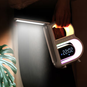 Radio visuelle numérique, haut-parleur Bluetooth, lampe de table pliable, table de chevet, réveil avec chargeur sans fil, charge de téléphone - Product Image 4