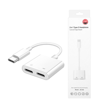 Adaptador al por Mayor, Adaptador de Auriculares Dual Tipo C, Conector de Audio, Adaptador de Carga Rápida PD, Divisor para Teléfono