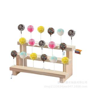 Wooden Candy Lollipop Display Rack 3 Tier Multi Hole Desktop Storage For Birthday <b>Cake</b> <b>Decorating</b> <b>Supplies</b> - Product Image 2