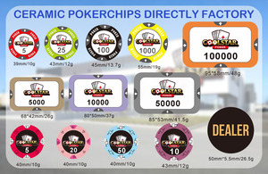 ชิปโป๊กเกอร์เซรามิกเกรดมืออาชีพ ขนาด 39 มม. 43 มม. 45 มม. 50 มม. 55 มม. รับใช้ได้ทั้งการแข่งขันและเกมแคชเกม พร้อมจัดส่งสำหรับคลับโป๊กเกอร์ซิกโก้ - Product Image 4