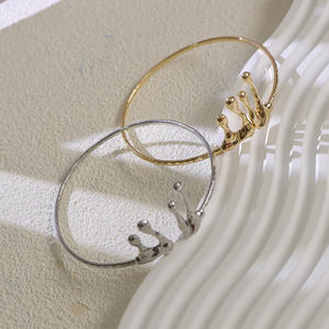 Crown Shape Alloy Open <b>Cuff</b> <b>Bracelet</b> For Women Fashion Jewelry Arm Band <b>Silver</b> Gold Color - Product Image 3