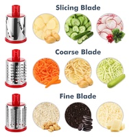 Handmatige keuken fruit- en groentesnijder/rasp met roestvrijstalen messen, mini handmatige snijder/slicer voor thuisgebruik, BSCI gecertificeerd