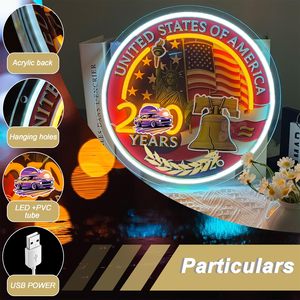 En stock aux États-Unis : Enseigne néon personnalisée 250e anniversaire, commémoration <span class=keywords><strong>de</strong></span> l'<span class=keywords><strong>histoire</strong></span>, pour bar, chambre, fête - Product Image 3