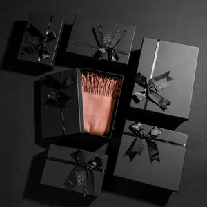 Customized <b>Black</b> Kraft Jewelry Box Storage Luxury Bridesmaids Proposal 2 Pieces Lid Bottom Paper Gift Boxes Necklace Bracelet - Product Image 1