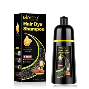 MOKERU Shampoo Colorante allo Zenzero 4-in-1, Tinta Naturale Senza Ammoniaca, Nero Rapido, Copre i Capelli Grigi, 500ml - Product Image 1