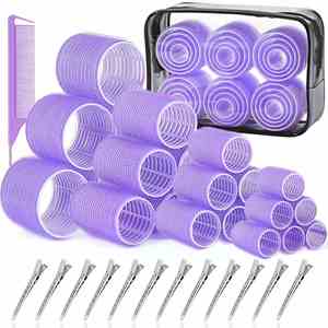 Venta al por mayor del fabricante: Nuevo set de 30 rulos sin calor de plástico y nailon con pinzas autoadherentes para rizar el cabello. - Product Image 1