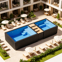 Piscine hors sol en conteneur équipée d'un jacuzzi et d'un système de spa pour usage domestique