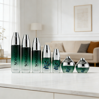 Ensemble de soins de la peau en verre transparent, flacon pompe pour lotion 100 ml, 60 ml, 100 ml, 110 ml, 120 ml, pot de crème pour le visage 30 g, 50 g, emballage cosmétique en gros, en vrac