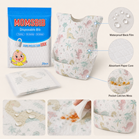 MOMSBIB Lot de 20 bavoirs pour enfants en tissu non tissé, film PE, sans BPA, imperméables, anti-déversement et anti-salissures pour l'alimentation