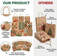 Sacs en papier de Noël personnalisés en gros – Grande variété de sacs cadeaux imprimés flocon de neige et sapin en papier kraft – Lot en vrac