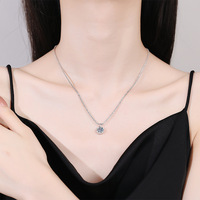 Collier en argent 925 le plus vendu avec pendentif Moissanite étincelant en forme de couronne, Moissanite couleur D, chaîne torsadée, style luxe léger