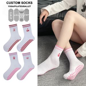 Custom Logo Anti Slip Gym Fitness <b>Socks</b> Custom Embroidery Logo Grip Yoga Pilates <b>Socks</b> for Women - Product Image 6