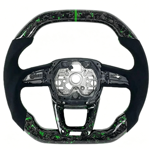 Volante de Fibra de Carbono Forjado Compatible con <span class=keywords><strong>Audi</strong></span> Q3, Q5, Q7, Q8, S5, SQ2, SQ5, SQ7, RS3, RS5, RSQ3, RSQ8 (2016 - <span class=keywords><strong>2024</strong></span>) - Product Image 1