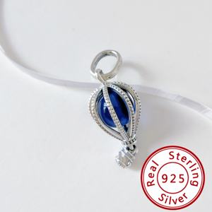 Venta al por mayor de fábrica: Dijes de plata de ley 925 de la marca HaYa, de diseño moderno, para pulseras, cadena de serpiente y dijes de globo aerostático azul. - Product Image 3