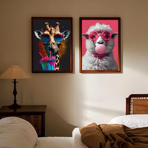 Art mural haute définition mettant en vedette divers animaux mignons, adapté à la maison, au salon, au <span class=keywords><strong>bar</strong></span> et à la décoration esthétique. - Product Image 4
