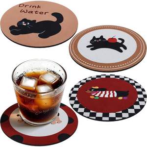 Sous-verres en métal pour boissons chaudes/froides - Décoration de bar à café et de table à manger, accessoires de salon, lot de 4 - Product Image 1