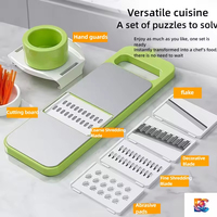Multifunctionele Handmatige Keukensnijmachine Chopper 5 In 1 Roestvrijstalen En Kunststof Rasp Voor Fruitgroente Aardappelsnijgereedschap