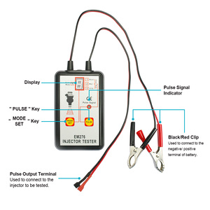 Allosun EM276 Testeur d'injecteurs automobiles Outil de diagnostic automobile 4 modes de pulsation Nettoyeur 12V Accessoire - Product Image 2