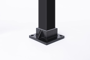 <span class=keywords><strong>Plange</strong></span> de poteau de montage au sol noir moderne en acier inoxydable robuste pour poteau de clôture carré de 2 "et garde-corps de pont - Product Image 5