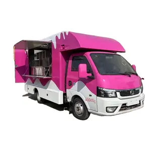 Small Mini mobile Ice Cream Truck Refrigerated Kitchen Vans Coffee Fast Food Refrigeration Car for sale