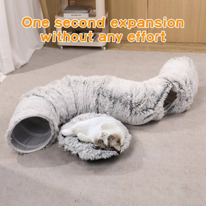 Túnel para Gatos de Peluche Multifuncional 2025, con Cama, Apto para Juguetes de Gatos de Interior, Cálido, Plegable, Cama Túnel para Gatos - Product Image 2