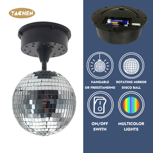 YACHEN Bola <span class=keywords><strong>de</strong></span> Discoteca Giratoria Portátil con Luz LED, Duradera, <span class=keywords><strong>de</strong></span> 12/20 cm, para Fiestas <span class=keywords><strong>de</strong></span> Cumpleaños, Bodas, Año Nuevo, <span class=keywords><strong>Discotecas</strong></span> - Product Image 3
