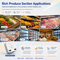 Светодиодный встраиваемый светильник для демонстрации свежих продуктов в супермаркетах, 1600K-12000K, с регулируемой цветовой температурой, NFC, DUV, для мясных магазинов