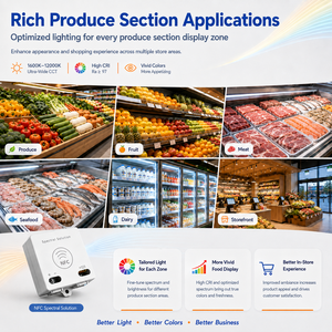 Lámpara de Techo LED Empotrada Ajustable, 1600K-12000K, NFC, Luz Blanca Sintonizable DUV, para Delicatessen, Panadería, Mostrador de Alimentos Frescos - Product Image 6