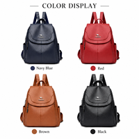 Sac à dos en cuir PU en gros avec détail à rabat artisanal, design polyvalent multi-poches, OEM ODM, logo personnalisé, MOQ 20 pièces
