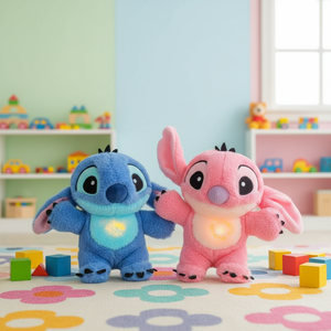 Peluche per Bambini a Forma di Cane con Luci <span class=keywords><strong>e</strong></span> Suoni Rilassanti, Imbottitura in Cotone PP, Regalo di Compleanno Caldo <span class=keywords><strong>e</strong></span> Carino - Product Image 1