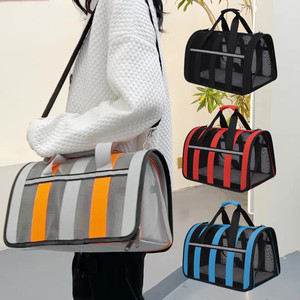 Transportín Personalizado para Mascotas, de Poliéster Oxford, Transpirable, con Patrón Sólido en Cuatro Lados, Bolsillo Lateral para Almohadilla, Bolsa de Viaje para Todas las Estaciones - Product Image 2