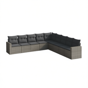 Dark Grey <b>Rattan</b> Garden <b>Sofa</b> Set 10+ Seating Outdoor Contemporary Design - Product Image 1