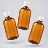 Botol Obat Kumur PET Langsung dari Pabrik, Botol Perawatan Mulut Plastik Amber 28mm dengan Tutup Sekrup, Produsen Kemasan Warna Kustom