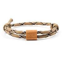 Nouveau design Nylon corde tissé unisexe personnalisé gravé boucle en bois Milan militaire vert parapluie corde Bracelet pour hommes femmes