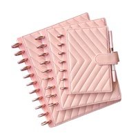 2024 vente chaude en cuir PU couverture de cahier Luxe matelassé planificateur ensemble fermeture à pression cahiers
