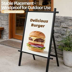 Support d'affichage pour affiches, panneau <span class=keywords><strong>de</strong></span> <span class=keywords><strong>trottoir</strong></span> extérieur double face, pliable, à encastrer, type A - Product Image 1