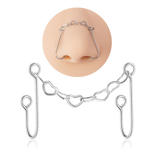 Nuevo Anillo de <span class=keywords><strong>Nariz</strong></span> Falso de Acero Inoxidable con Cadena, Piercing Falso para la <span class=keywords><strong>Nariz</strong></span>, Anillo de <span class=keywords><strong>Nariz</strong></span> con Cadena, Joyería de <span class=keywords><strong>Clip</strong></span> para la <span class=keywords><strong>Nariz</strong></span> - Product Image 1