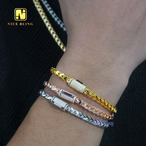 Mode Hiphop Franco Keten Groothandel Sieraden Unisex Zilver 4Mm Charme Kettingen Moissnite Lock Franci Ketting Armband - Product Image 3