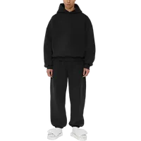 Ensemble survêtement pour homme en molleton de coton lourd, à épaules tombantes, ample et baggy, avec sweat-shirt et pantalon de survêtement