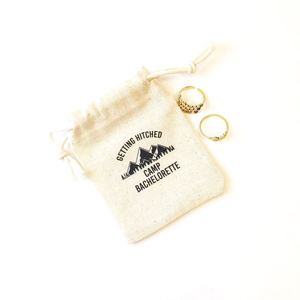 Promotional Small Cotton Drawstring Gift <b>Bag</b> Cotton Fabric Jewelry Pouch With Logo Print - Product Image 3