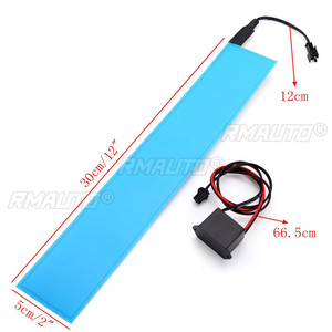 Bande lumineuse EL flexible 30x5cm 12V, panneau électroluminescent avec onduleur pour maison, voiture, fête - Product Image 6