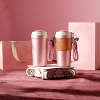 Gobelet de voyage de luxe en titane pur 520 ml, 12h chaud 24h froid, style arctique, avec étui en cuir, boîte cadeau, logo personnalisé, certifié qualité alimentaire