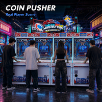 Machine d'arcade personnalisée OEM/ODM pour parcs d'attractions, construite comme un jeu de poussée de pièces avec une qualité stable et un système d'alimentation en pièces.