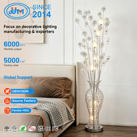 Lampu Lantai Vas Bunga Nordik Besi Tempa Aluminium LED Lampu Berdiri Ra80 Ruang Tamu Rumah OEM ODM