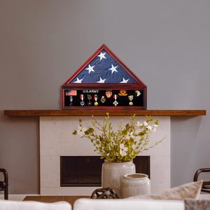 Grande vitrine pour drapeau <span class=keywords><strong>de</strong></span> 5'x9.5', boîte à drapeau funéraire en bois massif d'acajou pour <span class=keywords><strong>les</strong></span> vétérans - Product Image 5